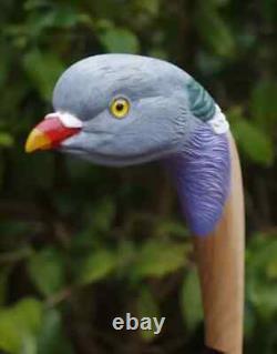 Wooden walking stick hand carved Beautiful Bird wooden walking cane