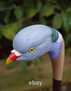Wooden walking stick hand carved Beautiful Bird wooden walking cane
