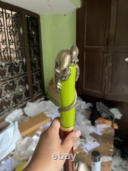 Wooden walking stick hand carved Beautiful Cat wooden walking Gift A