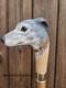 Wooden walking stick hand carved Beautiful Dog wooden walking cane