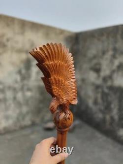 Wooden walking stick hand carved Beautiful Eagle Heavy wooden walking cane