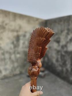 Wooden walking stick hand carved Beautiful Eagle Heavy wooden walking cane