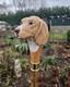 Wooden walking stick hand carved DOG wooden walking cane