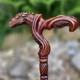 Wooden walking stick hand carved Dragon wooden walking cane