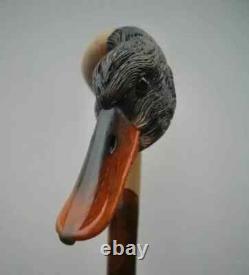 Wooden walking stick hand carved Duck wooden walking cane