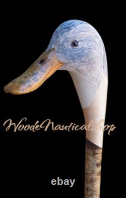 Wooden walking stick hand carved Handmade Bird carving wooden walking cane A