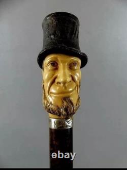 Wooden walking stick hand carved Men handmade wooden walking cane