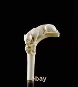 Wooden walking stick hand carved animals handmade wooden walking cane