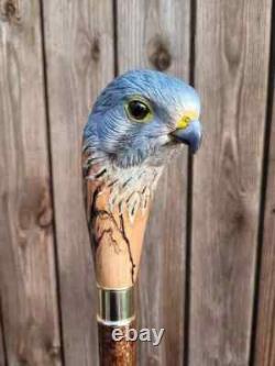 Wooden walking stick hand carved beautiful bird wooden walking cane