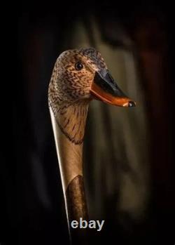 Wooden walking stick hand carved bird handmade wooden walking cane