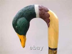 Wooden walking stick hand carved bird wooden walking cane