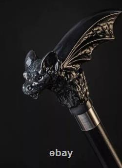 Wooden walking stick hand carved black bat wooden walking cane