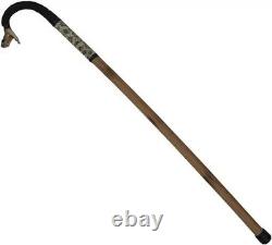 Wooden walking stick hand carved cobra snake handmade walking cane animal