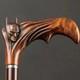 Wooden walking stick hand carved handmade wooden walking cane