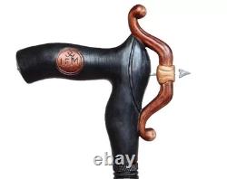 Wooden walking stick hand carved handmade wooden walking cane