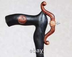 Wooden walking stick hand carved handmade wooden walking cane