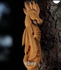 Wooden walking stick hand carved horse handmade walking cane animal