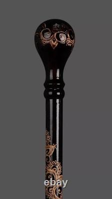 Wooden walking stick hand carved royal ebony wooden walking cane