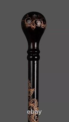 Wooden walking stick hand carved royal ebony wooden walking cane