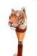 Wooden walking stick realistic tiger head wood, wildlife hand carved cane